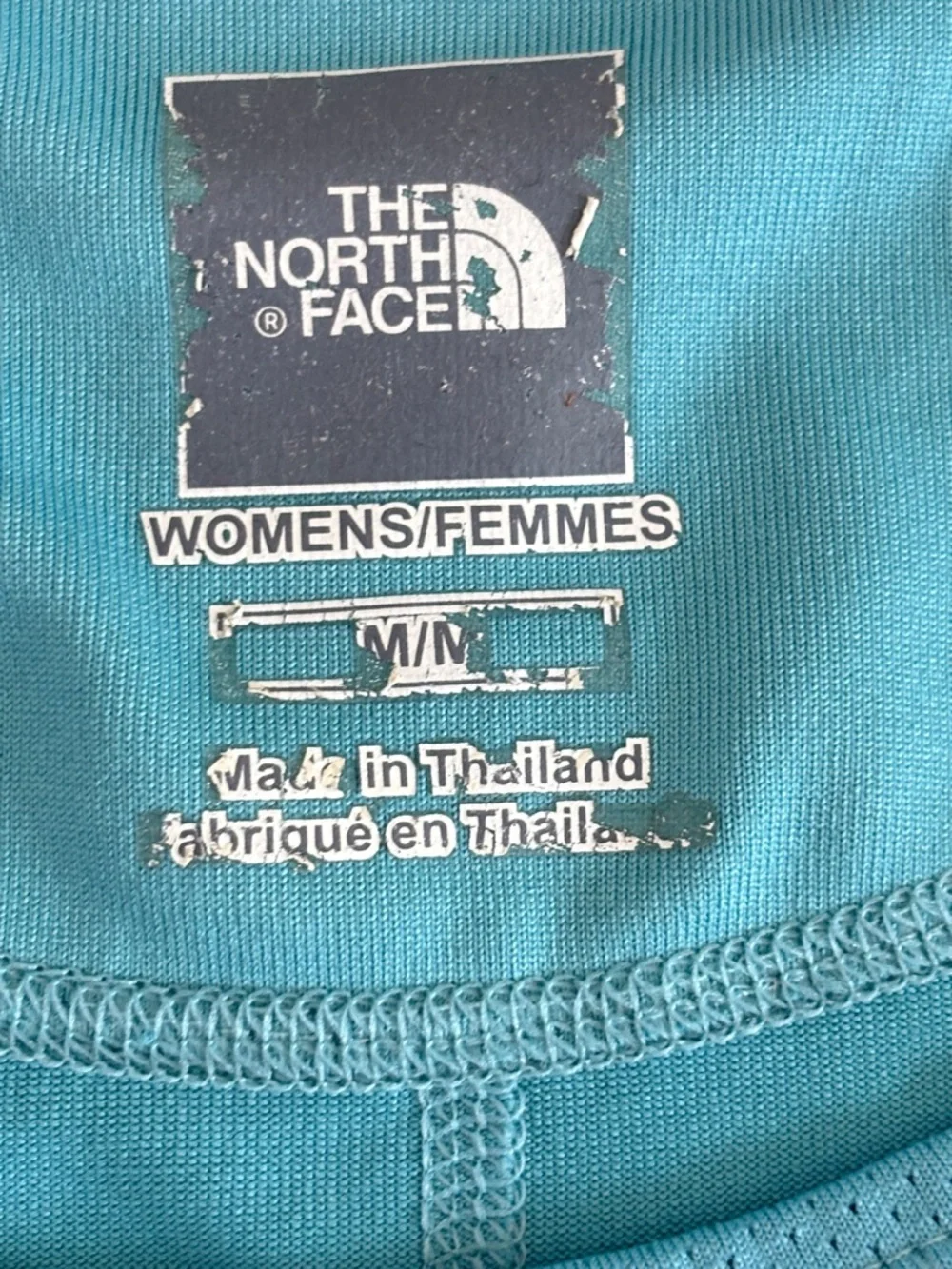 THE NORTH FACE Blue Bamboo Print Athletic Top Size M - Picture 7 of 11